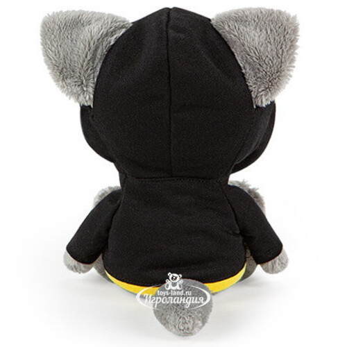 Мягкая игрушка Волчонок Вока в чёрной толстовке с капюшоном 15 см коллекция Лесята Budi Basa