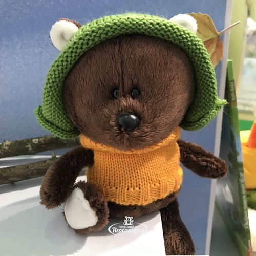 Мягкая игрушка Медведь Федот в шапочке и свитере 15 см коллекция Лесята Budi Basa