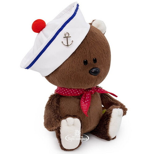 Мягкая игрушка Медведь Федот в морском берете с якорем 15 см коллекция Лесята Budi Basa