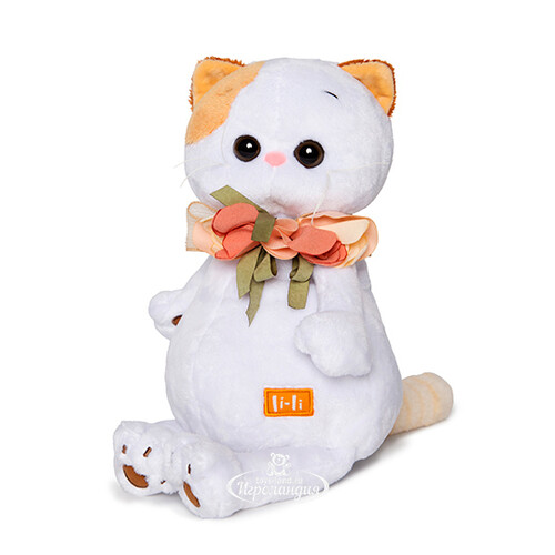 Мягкая игрушка Кошечка Лили с цветами из шелка 27 см Budi Basa
