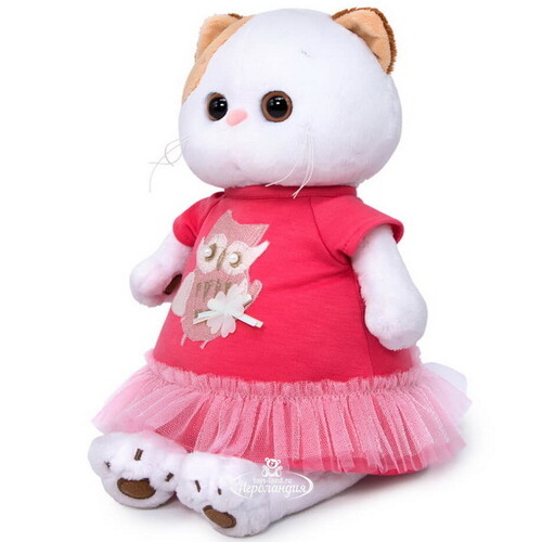 Мягкая игрушка Кошечка Лили в платье с совой 27 см Budi Basa