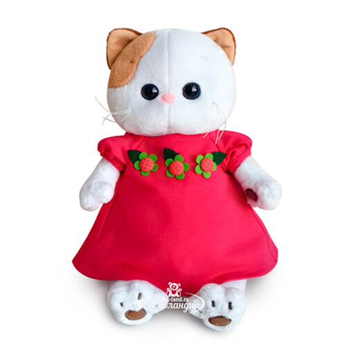 Мягкая игрушка Кошечка Лили в малиновом платье с цветочками 24 см Budi Basa