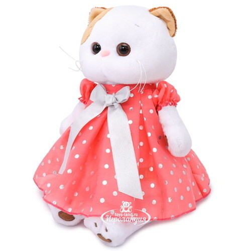 Мягкая игрушка Кошечка Лили в платье в горошек 27 см Budi Basa