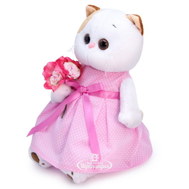 Мягкая игрушка Кошечка Лили в розовом платье с букетом 27 см Budi Basa (Буди Баса)