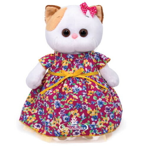 Мягкая игрушка Кошечка Лили в платье с цветочным принтом 24 см Budi Basa