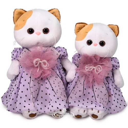 Мягкая игрушка Кошечка Лили в нежно-сиреневом платье 24 см Budi Basa