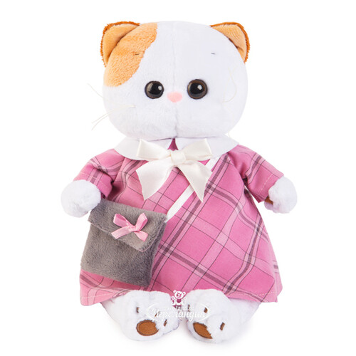 Мягкая игрушка Кошечка Лили в розовом платье с серой сумочкой 27 см Budi Basa