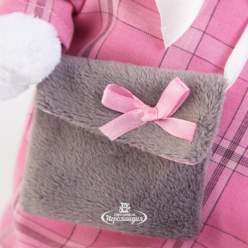 Мягкая игрушка Кошечка Лили в розовом платье с серой сумочкой 24 см Budi Basa