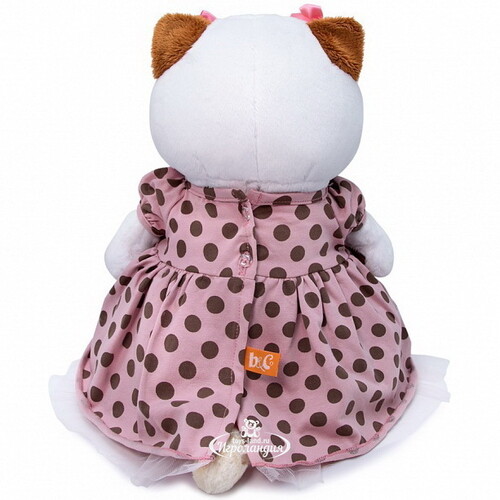 Мягкая игрушка Кошечка Лили в розовом платье в горох 24 см Budi Basa