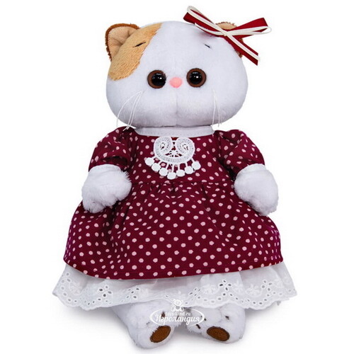 Мягкая игрушка Кошечка Лили в бордовом платье 27 см Budi Basa