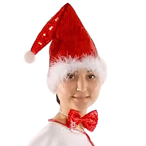 Карнавальный набор Шапка Деда Мороза + галстук бабочка Торг Хаус