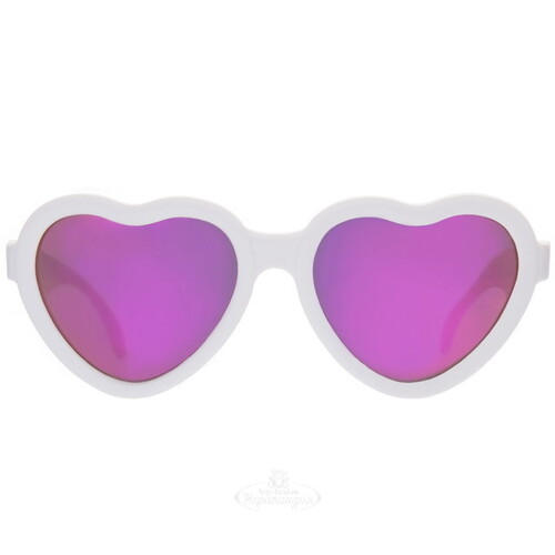Детские солнцезащитные очки Babiators Hearts Влюбляшки, 3-5 лет, белые с зеркальными линзами Babiators