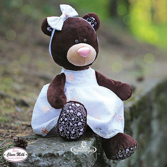 Мягкая игрушка Медведь Milk в платье с вышивкой 25 см, Orange Choco&Milk Orange Toys (Орандж Тойс)