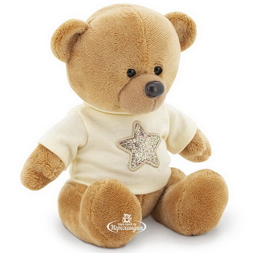 Мягкая игрушка Медведь Топтыжкин коричневый 17 см в футболке со звездой, Orange Exclusive Orange Toys