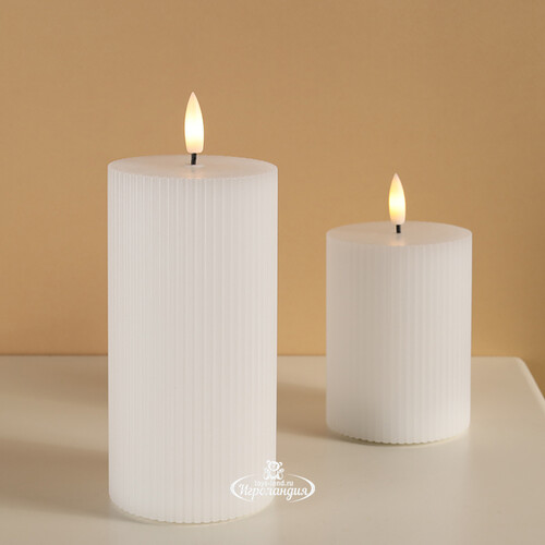 Светодиодная свеча с имитацией пламени Грацио 15 см белая, батарейка Peha