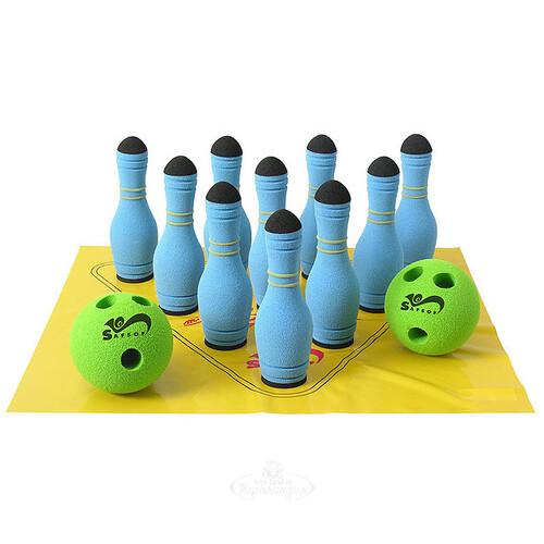 Игровой набор "Мини-боулинг" в сумке, кегли 17 см, голубой Safsof