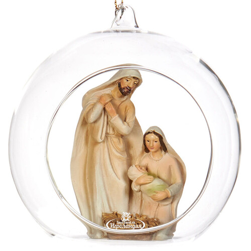 Стеклянный шар с композицией Рождество Христово 10 см, подвеска Goodwill