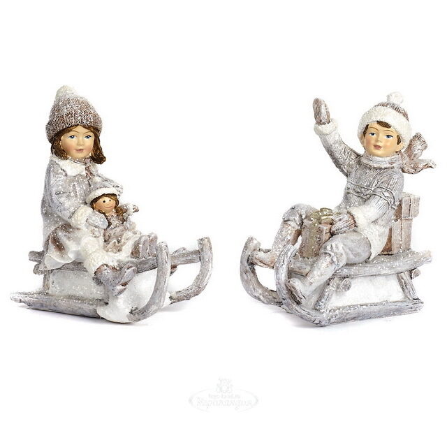 Новогодняя фигурка Winter Fun: Мальчик Дуглас с подарками на санях 11 см Goodwill