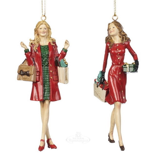 Елочная игрушка Christmas Shopping: Леди Лоуренс 12 см, подвеска Goodwill