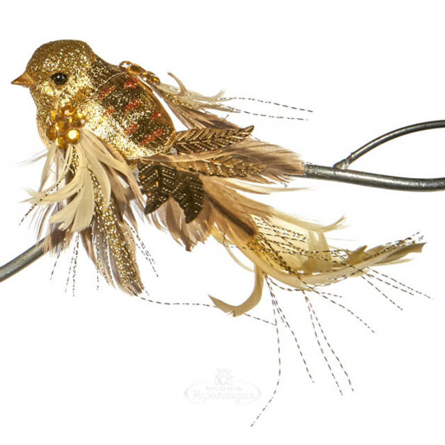 Елочная игрушка Птичка Арабелла 18 см, клипса Goodwill