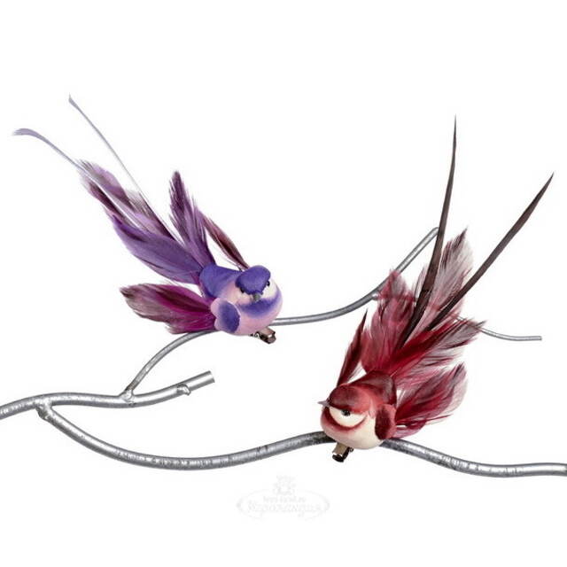 Елочная игрушка Птичка Сандра 15 см, клипса Goodwill