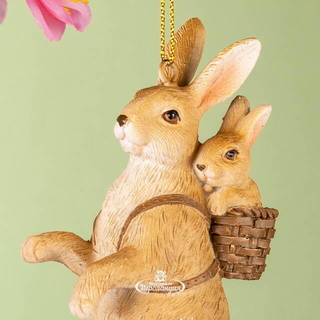 Подвесное украшение Пасхальный Кролик с малышом 9 см Goodwill