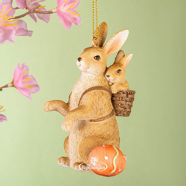 Подвесное украшение Пасхальный Кролик с малышом 9 см Goodwill