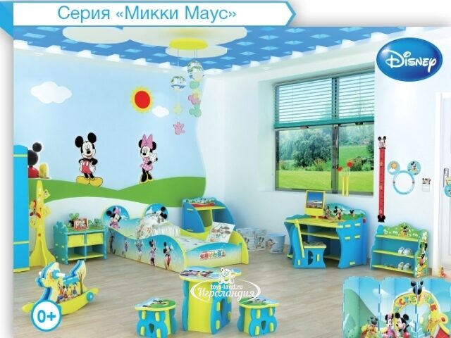 Парта со стулом "Микки Маус", 70х37х60 см, вспененный каучук Evaмодуль по лицензии Disney