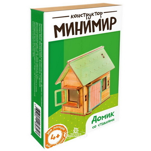 Деревянный конструктор Минимир - Домик со ставнями Model Toys