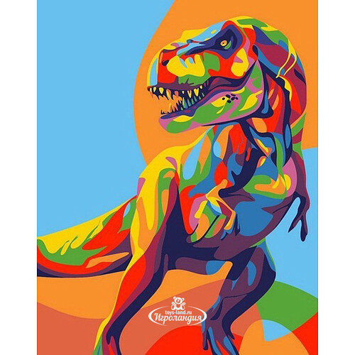 Раскраска по номерам Радужный динозавр, 17*13 см Артвентура