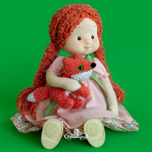 Мягкая кукла Ива с лисёнком Сократом 38 см, Minimalini Budi Basa