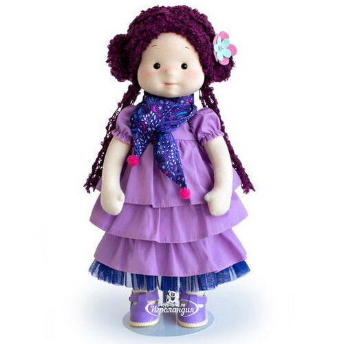 Мягкая кукла Тиана с кошечкой Черничкой 38 см, Minimalini Budi Basa