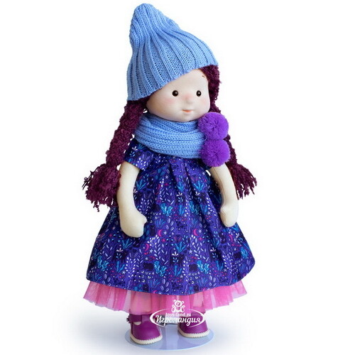 Мягкая кукла Тиана в шапочке и шарфе 38 см, Minimalini Budi Basa