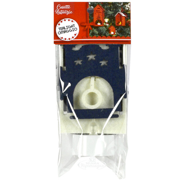 Новогодний Фонарик из фетра - Огни Лапландии 9 см, синий Due Esse Christmas (Ду Эссе Кристмас)