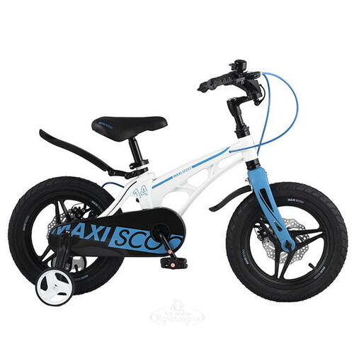 Двухколесный велосипед Maxiscoo Cosmic Delux 14" белый Maxiscoo