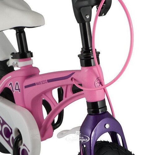Двухколесный велосипед Maxiscoo Cosmic Delux 14" розовый матовый Maxiscoo