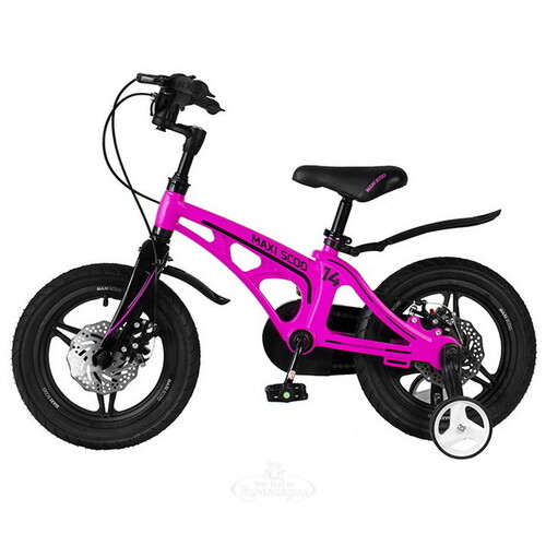 Двухколесный велосипед Maxiscoo Cosmic Delux 14" розовый Maxiscoo