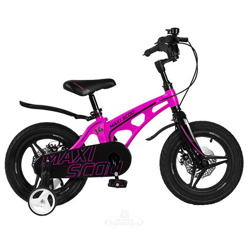 Двухколесный велосипед Maxiscoo Cosmic Delux 14" розовый Maxiscoo