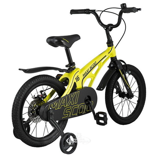 Двухколесный велосипед Maxiscoo Cosmic 16" желтый Maxiscoo