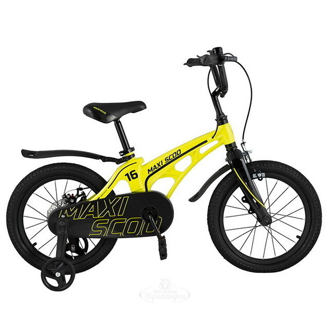 Двухколесный велосипед Maxiscoo Cosmic 16" желтый Maxiscoo