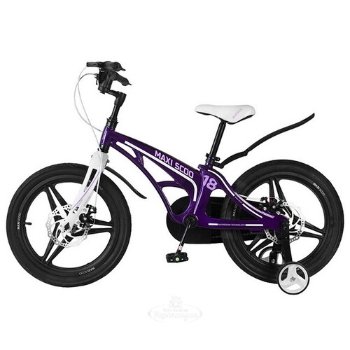 Двухколесный велосипед Maxiscoo Cosmic Delux 18" лиловый Maxiscoo