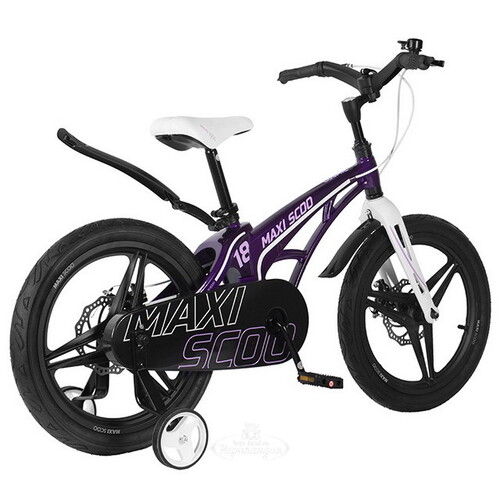 Двухколесный велосипед Maxiscoo Cosmic Delux 18" лиловый Maxiscoo