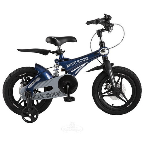 Двухколесный велосипед Maxiscoo Galaxy Delux 14" темно-синий Maxiscoo