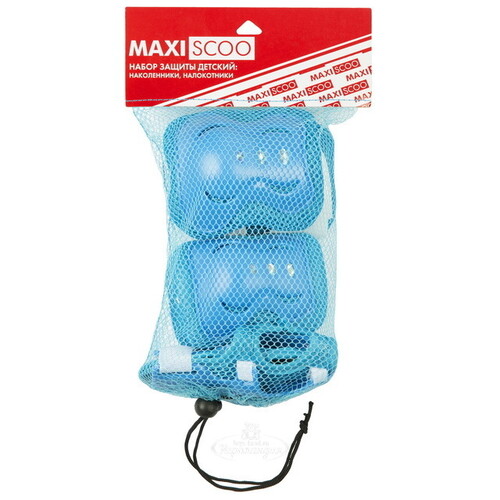 Защита для роликов и самоката Maxiscoo S голубая Maxiscoo