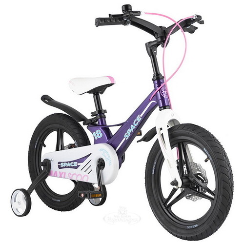 Двухколесный велосипед Maxiscoo Space Delux 18" фиолетовый Maxiscoo