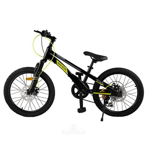 Двухколесный велосипед Maxiscoo Supreme 20", 6 скоростей, черный с желтым Maxiscoo