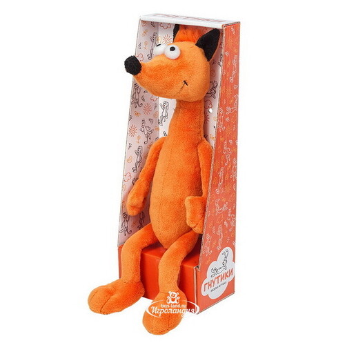 Мягкая игрушка на каркасе Лис - Рыжий Артист 22 см, коллекция Гнутики Maxitoys