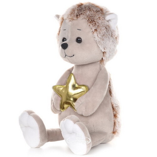 Мягкая игрушка Ежик с золотой звездочкой 25 см, коллекция Romantic Plush Club Maxitoys