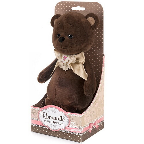 Мягкая игрушка Медвежонок с бежевым бантиком 25 см, коллекция Romantic Plush Club Maxitoys