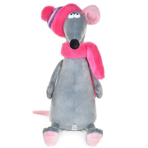Мягкая игрушка Крыса Лариска в шарфе и шапочке 23 см Maxitoys